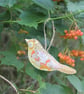 Recycled hanging fabric bird trio in Autumnal shades of yellow and orange  - Image 6