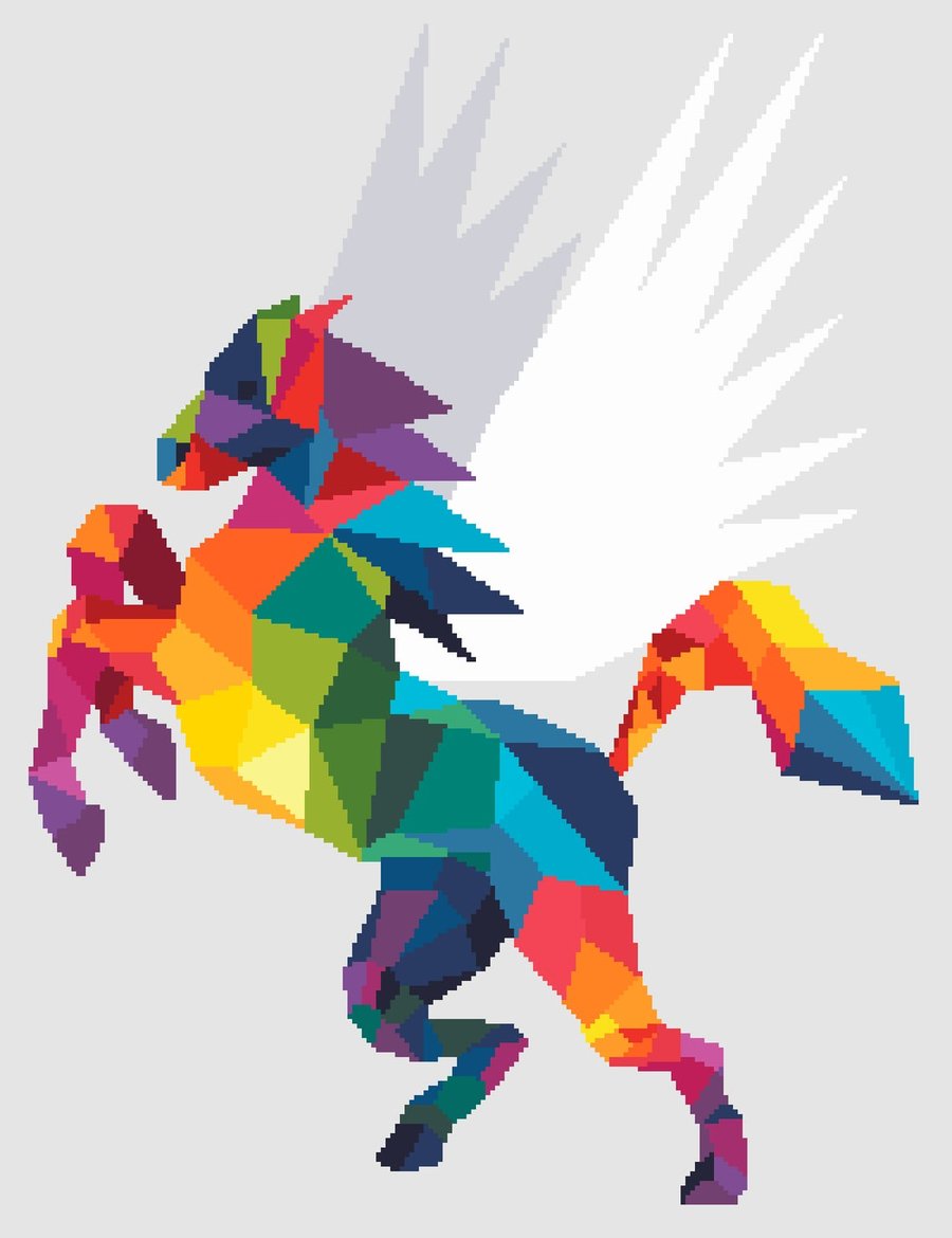 137 - Rainbow Pegasus - Cross Stitch Pattern