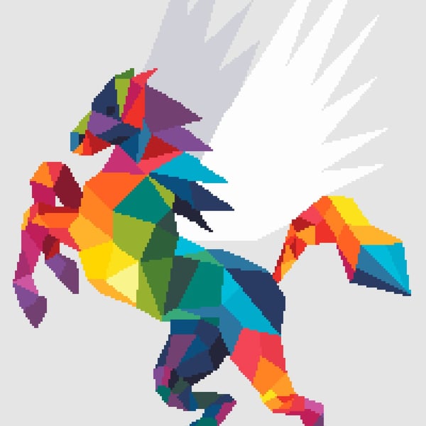 137 - Rainbow Pegasus - Cross Stitch Pattern