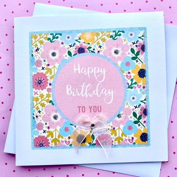 Birthday card for Best Friend, Female, Wife, floral greetings card