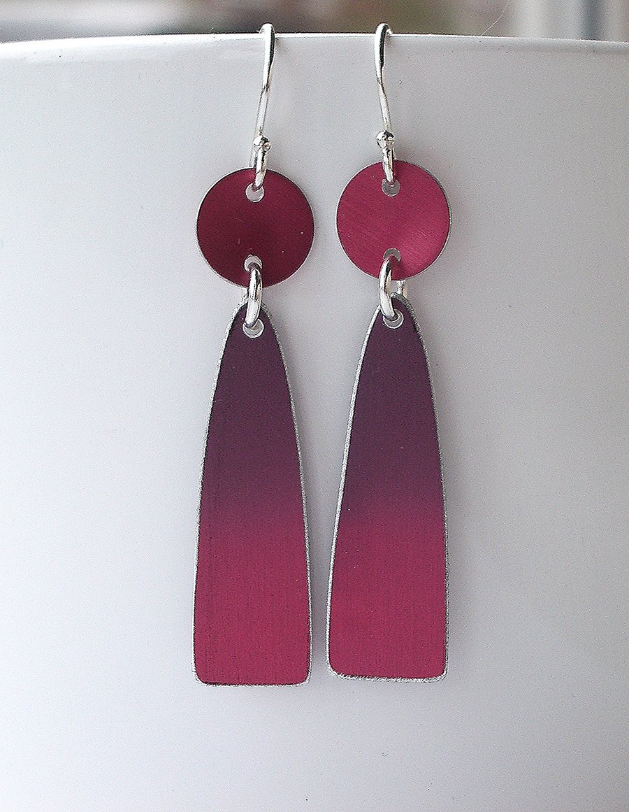 Red dip dye earrings 