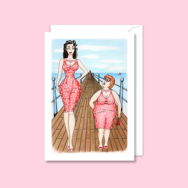 Seaside Postcard Greetings Card: Traditional Pier on the Beach (806)