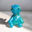 Aqua Hexling Voodoo Doll — Opal Shimmer Resin Fetish
