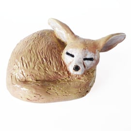 Fennec Fox Ceramic Ornament - Handmade