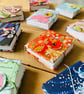 Tiny Concertina Sketchbook with Removable Cover. Kimono Cranes. - Image 2