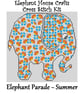 Elephant Parade Cross Stitch Kit Summer Size Approx 7" x 7"  14 Count Aida