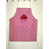 Girls baking apron with applique cup cake