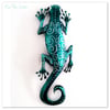 Tin Gecko wall art decoration ( Turquoise ) Made from a Coffee Tin