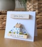 New Job Card With Removable Wooden Cottage Gift - Image 2