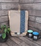 Eco Rucksack -  Handmade from Sustainable Materials - Teal and Beige Pattern 