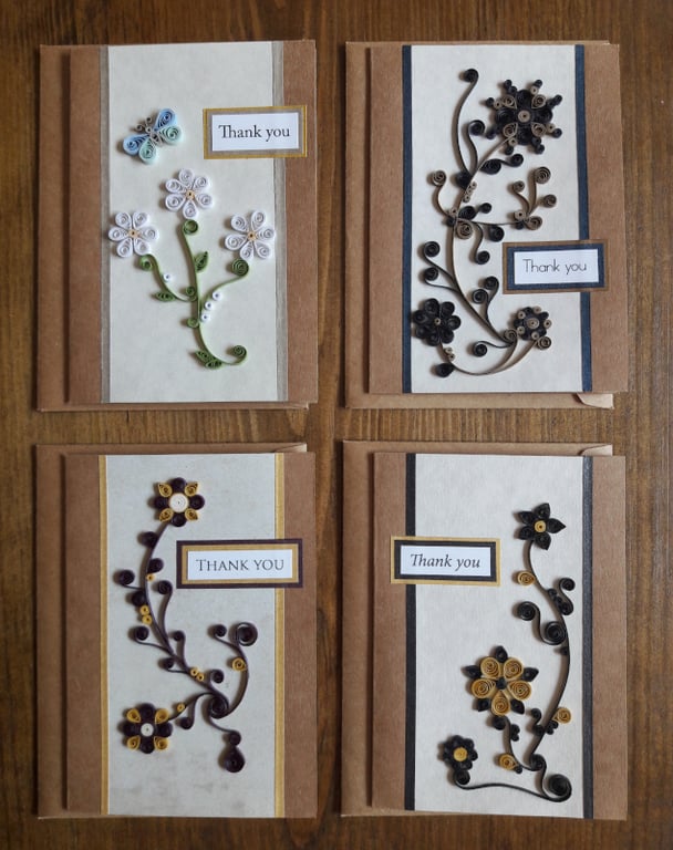 Set of 4 small Thank You cards