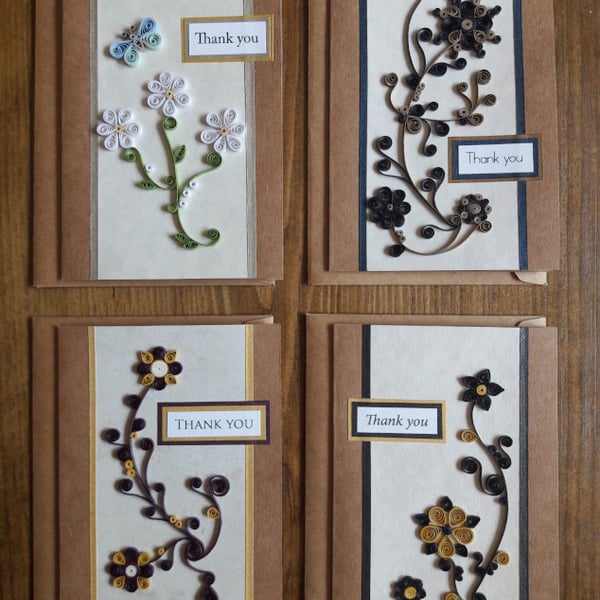 Set of 4 small Thank You cards