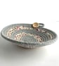 Small Grey Rope Bowl with Pink Floral Fabric Trim - Image 8