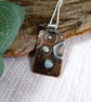 Sterling Silver and Copper Necklace with Silver Flower and Amazonite Gemstone - Image 3