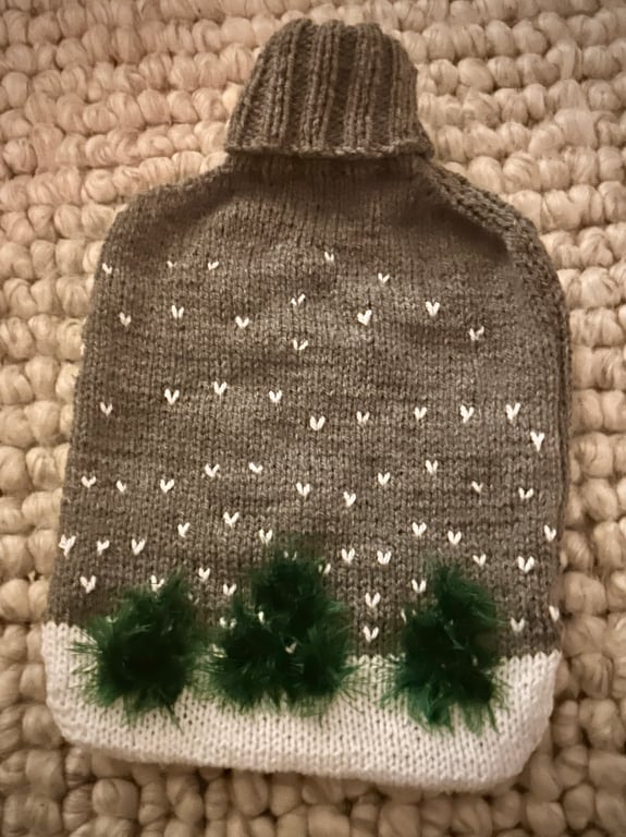Christmas Cosy Hot Water Bottle Cover