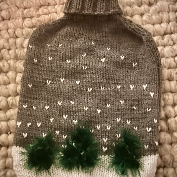 Christmas Cosy Hot Water Bottle Cover