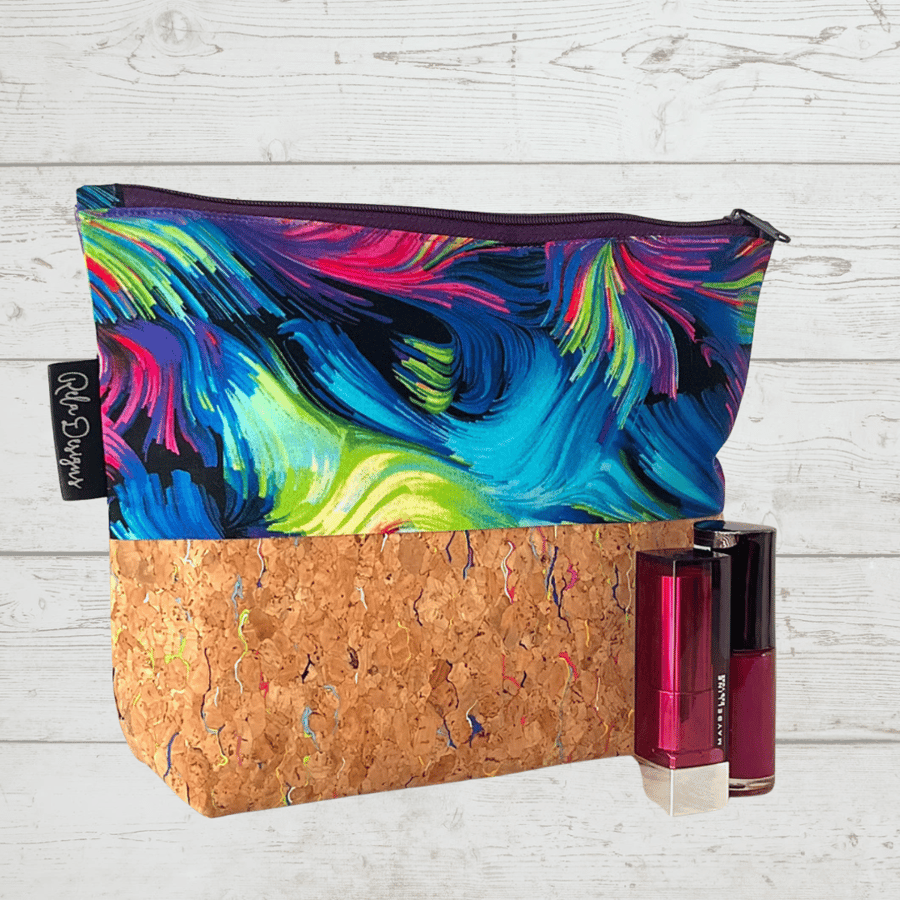 Makeup bags  brights with cork base