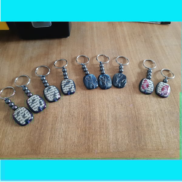 Handmade resin keyring, bag charm, 