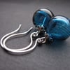 Bubble glass earrings - blue