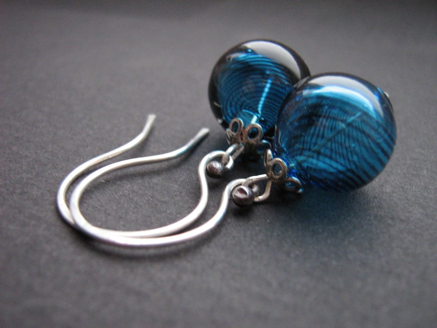 Bubble glass earrings - blue
