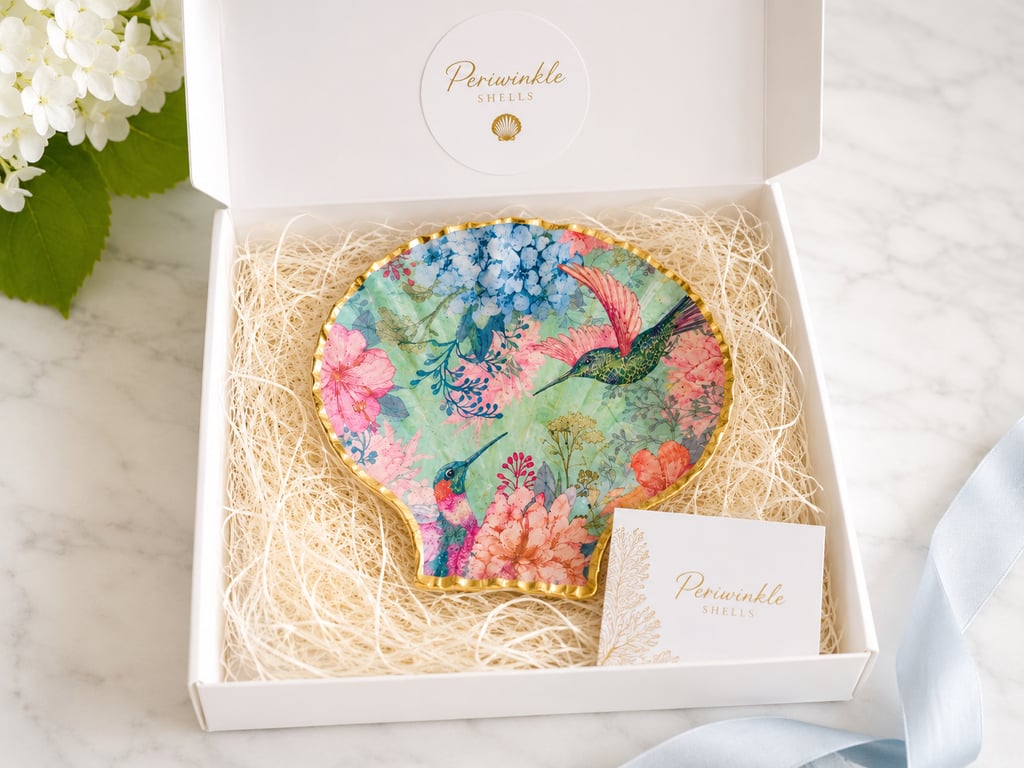 Pretty Hummingbird Trinket Dish 