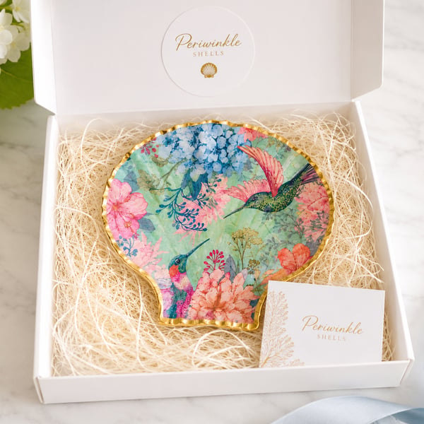 Pretty Hummingbird Trinket Dish 