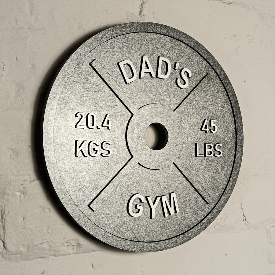Personalised home gym standard barbell sign