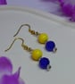 Bright and Bold Yellow and Blue Earrings - Image 5