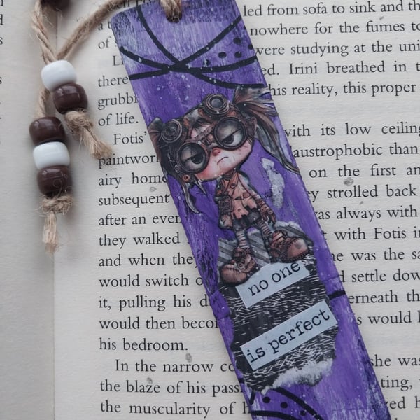 No one is perfect Wooden Bookmark
