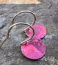   Red Copper  Circle Dangle Earrings - Image 1