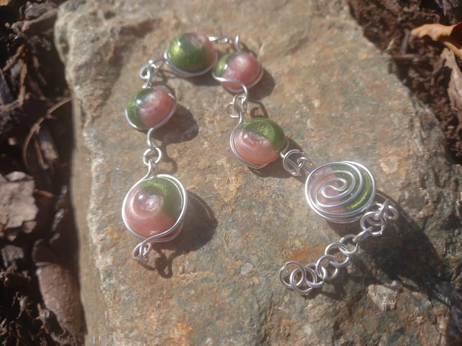 Fun Pink and Green Bubble Bracelet