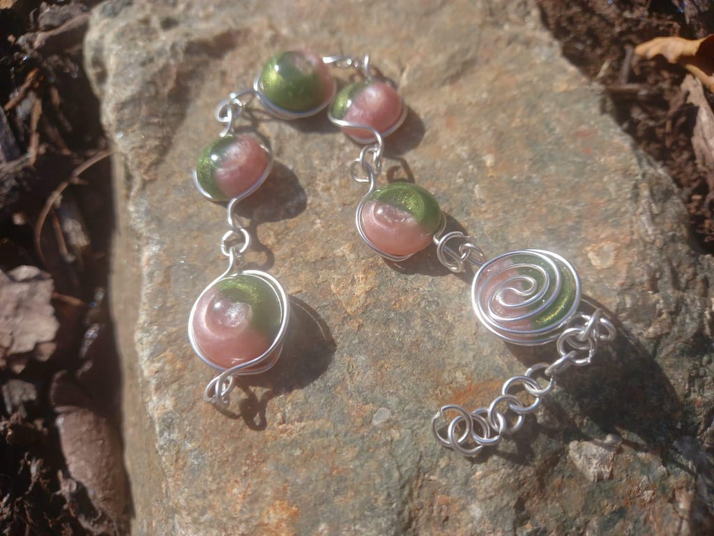 Fun Pink and Green Bubble Bracelet