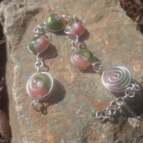 Fun Pink and Green Bubble Bracelet