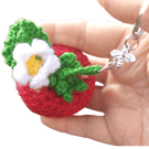 Crochet Strawberry Keyring, Strawberry Key Chain