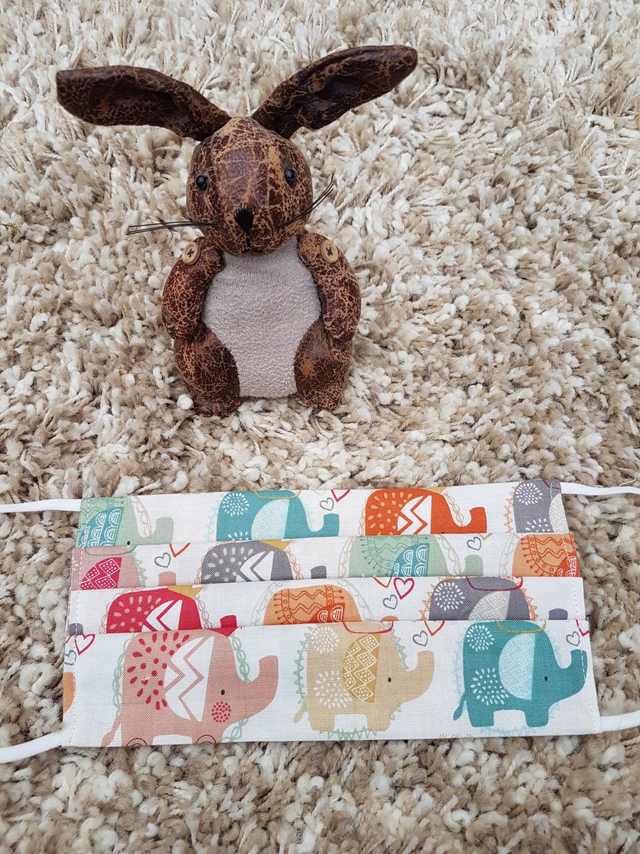 Adult face covering – Large Elephant print