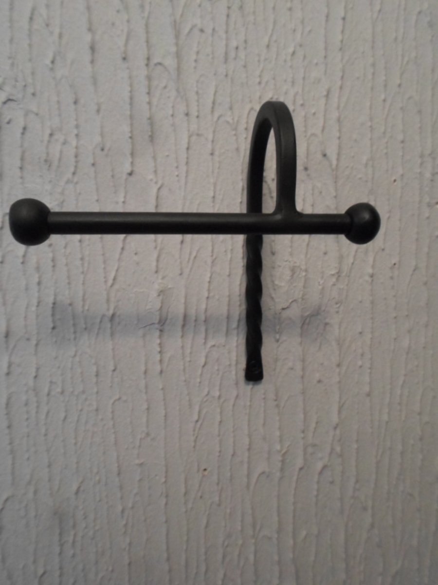 Toilet Roll Holder.....................Wrought Iron (Forged Steel) Crafted in UK