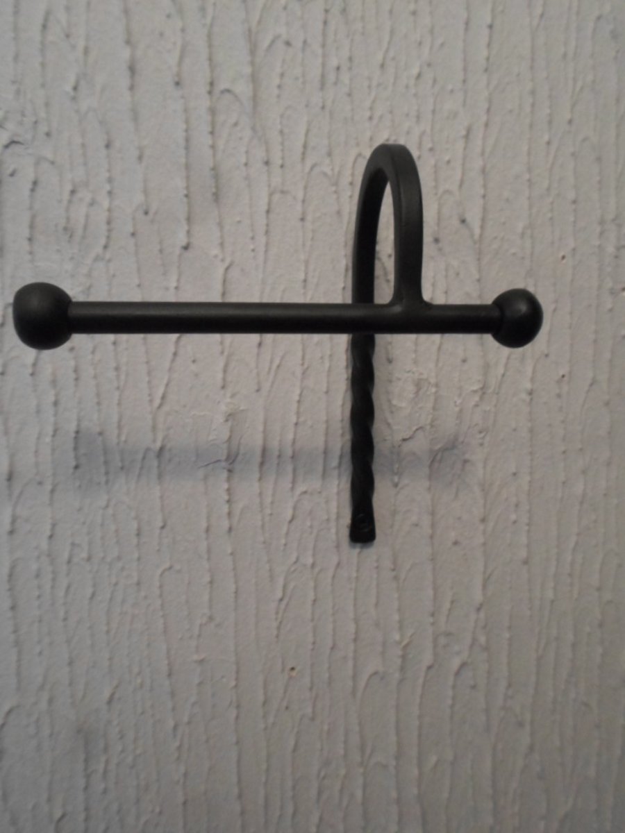 Toilet Roll Holder.....................Wrought Iron (Forged Steel) Crafted in UK