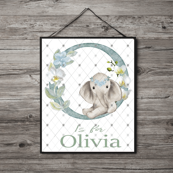 Animal Initial Name Print, Letter O Custom Print, Letter O Personalised Wall Art