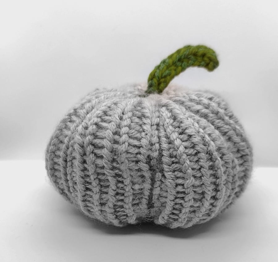 Handknitted Grey Decorative Pumpkin