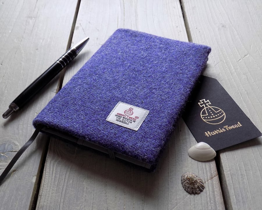 A6 Harris Tweed covered 2020 diary in lavender purple