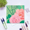 Pink Rose Card - birthday, summer, Mothers Day