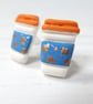 Mini Autumn coffee cup earrings, choose your fixing - Image 4