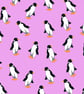Gift Wrap Penguins-Pink Penguins & Matching Gift Tag-Wrapping Paper-LG13 - Image 3
