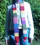 Long striped skinny scarf