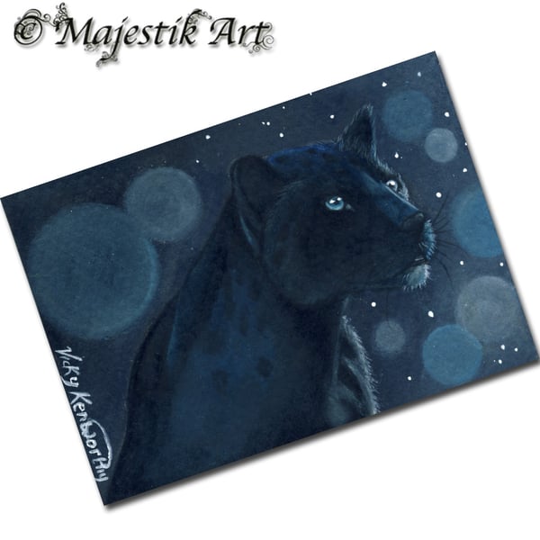 Archival ACEO Black Panther 'Contrast' By V Kenworthy