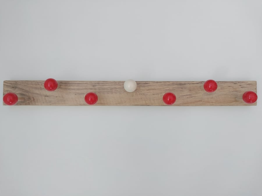 Pool ball wooden coat hanger rack