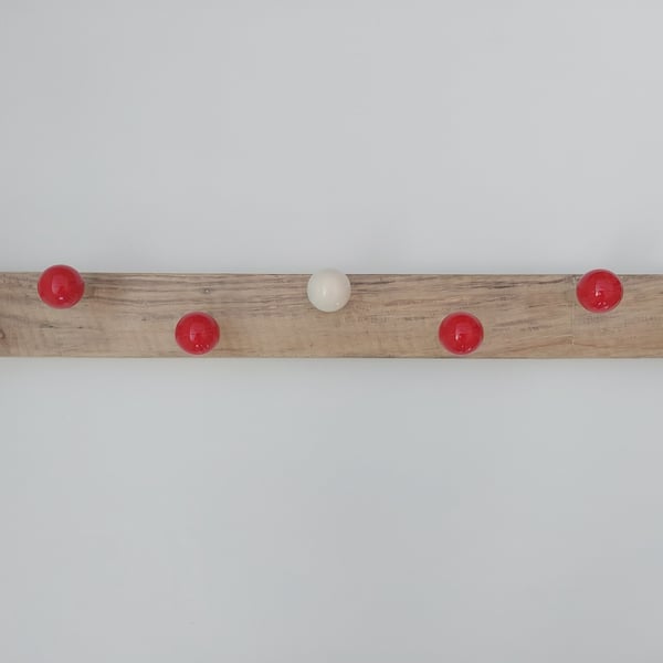 Pool ball wooden coat hanger rack