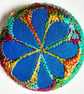 Badge 45mm Multicoloured Flower Textile Badge  - Image 1