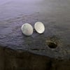 Handmade Scratch silver stud earrings