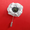 WHITE PEACE POPPY PIN Remembrance Lapel Flower Brooch Pin HANDMADE HAND PAINTED